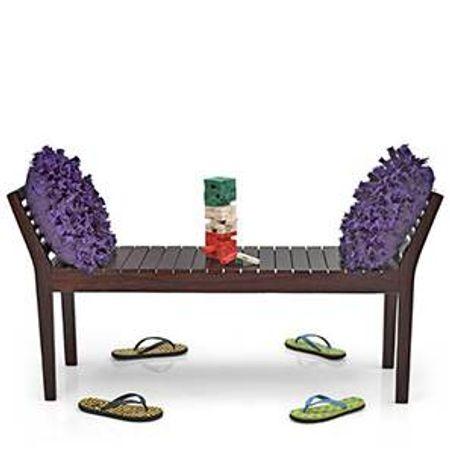 Latt Solid Wood Bench In Mahogany Finish