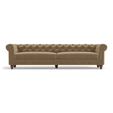 Winchester Luxe 4 Seater Fabric Sofa in Fawn Velvet Colour
