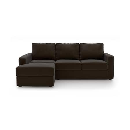 Apollo Compact Sofa (Colour : Chocolate, Cushion : Soft, Seating Capacity : Left Aligned 2 Seater + Left Aligned Chaise)