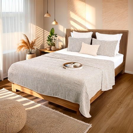 Girnar 1 Double Bedcover with Brown colour