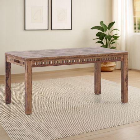 Fidora 6 Seater Dining Table In Honey Finish
