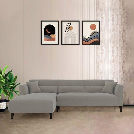 Left Aligned 2 Seater Left Aligned Chaise Light Grey Sofa Cover