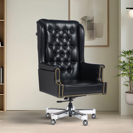 Maharaja Leatherette High Back Director Chair In Black Colour