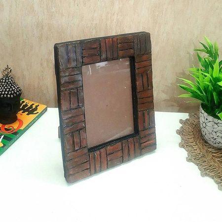 Brown Corrugated Paper Tiling hand work photo frame