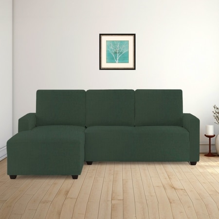 Left Aligned 2 Seater Left Aligned Chaise Olive Green Sofa Cover