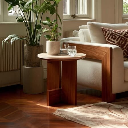 Z-Solid Solid Wood Side Table in Natural Finish