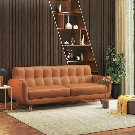 Waverly 3 Seater Leather Sofa in Apricot