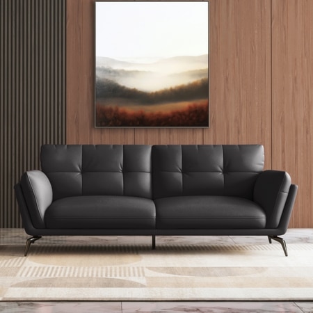 Vetra 3 Seater Leather Sofa In Slate Grey Colour