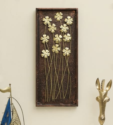 W-Kane Abstract Metal Wall Decor in Gold Set of 1