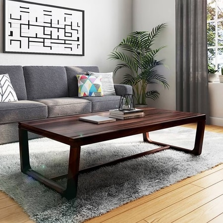 Botwin Rectangular Solid Wood Coffee Table In Mahogany Finish