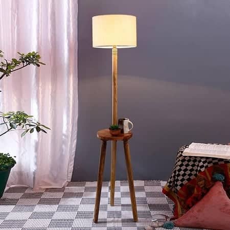 Gwyneth White Cotton Shade Floor Lamp