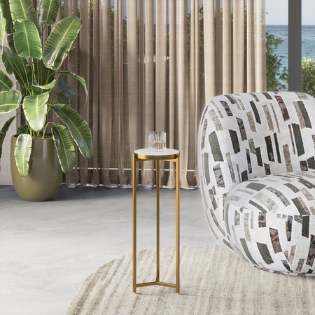 Midori Metal Drink Table In Gold Finish