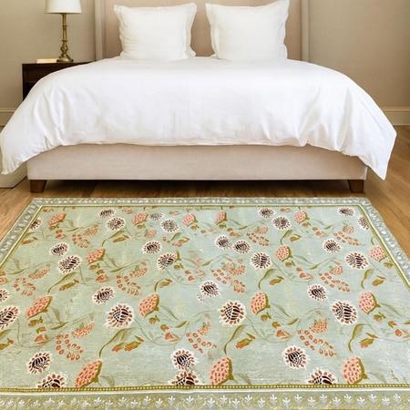 Luxe Home Polyester Floral Mist Carpet – (5x7 Feet, Multicolor, TPR)