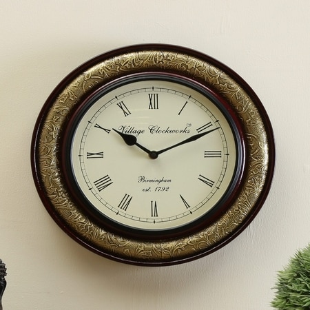 Craft Tree Wooden Brassfitted Decorative 12*12 Round Wall Clock
