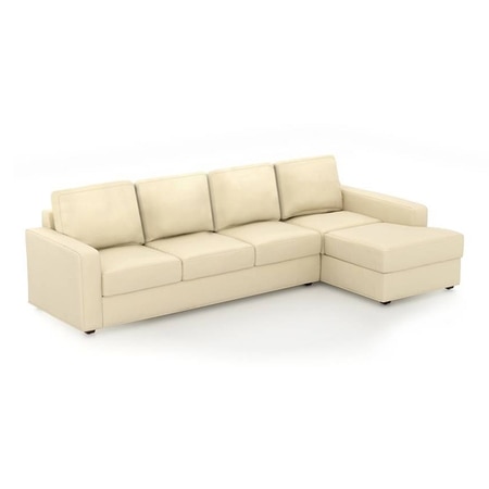 Apollo Sofa (Colour : Cream, Cushion : Hard, Seating Capacity : Right Aligned 3 Seater + Right Aligned Chaise)