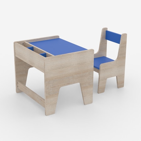 Topolino Toddler Activity Table & Chair in Oak and Blue
