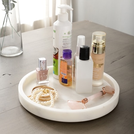 Multipurpose Round Marble Tray – Elegant Serving & Decorative Tray
