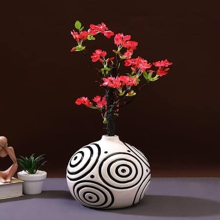 Geometric Designed Circular shaped Ceramic Vase