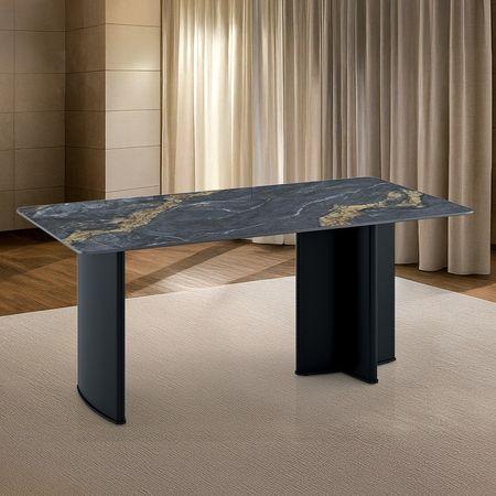 Rosen 6 Seater Ceramic Dining Table Black Finish