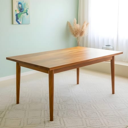 Oakmont Solid Wood 4 Seater Dining Table in Teak Finish