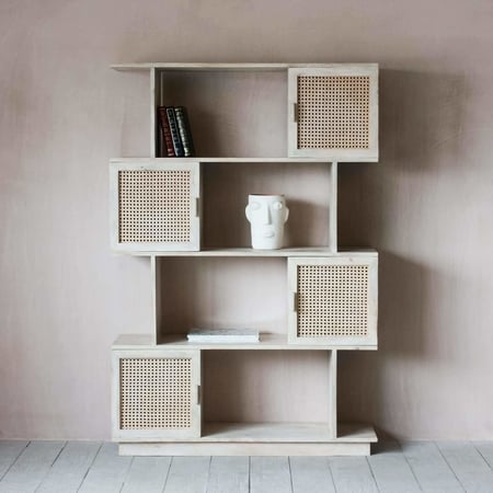 Atlanta Solid Wood Bookshelf in White Finish