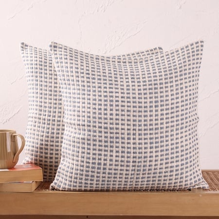 Girnar Set Of 2 Cushion Covers With Dark Blue Colour