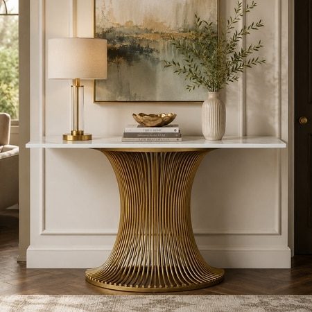Metalian Metal Console Table in Gold Colour