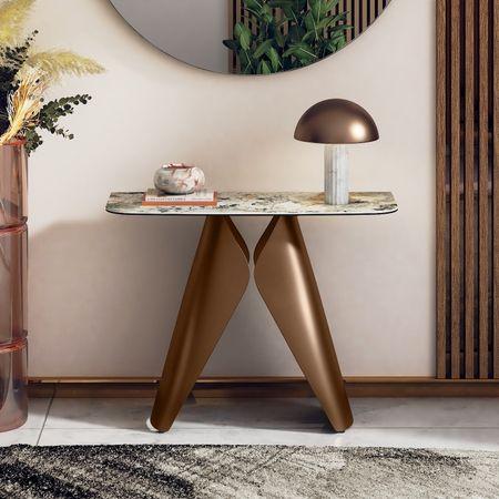 Aeris Metal Console Table in Saturn Spanish Ceramic Finish