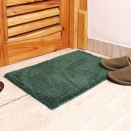 Lia Green Solid Natural Fiber 24x16 inches Anti-Skid Bath Mat