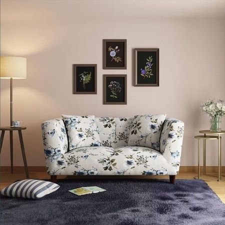 Janet 2 Seater Fabric Loveseat In Adrian Velvet Colour