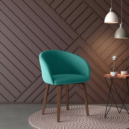 Meryl Fabric Lounge Chair in Teal Colour