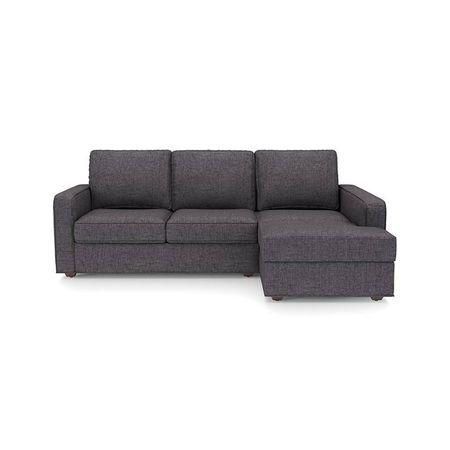 Apollo Compact Sofa (Colour : Steel, Cushion : Hard, Back Type : Regular, Seating Capacity : Right Aligned 2 Seater + Right Aligned Chaise + Ottoman)