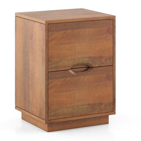 Zephyr Bedside Table in Amber Walnut Finish