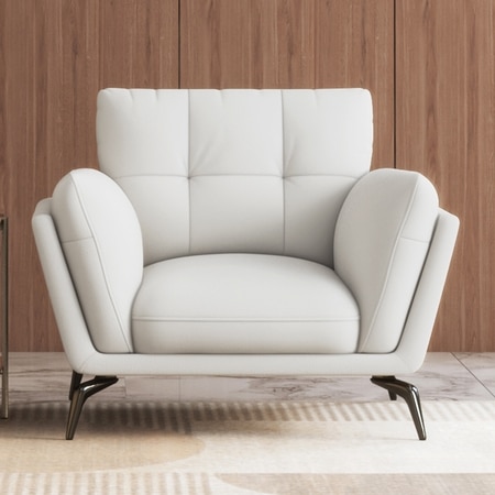 Vetra 1 Seater Leather Sofa In White