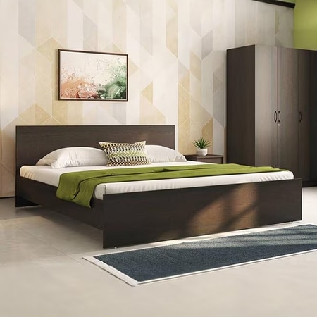 Zoey Engineered Wood King Size Bed In Dark Wenge Finish