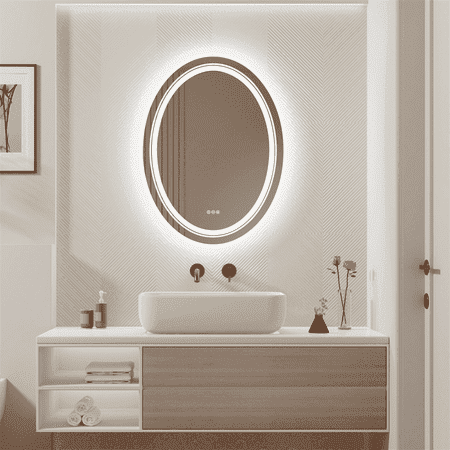 Oval Shape Lighted LED Mirror Modern  Vanity Mirror