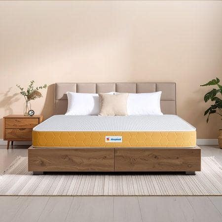 Sleepwell Dual Reversible 8 inch Double High Density (HD) Foam Mattress (L x W: 75 inch x 48 inch)