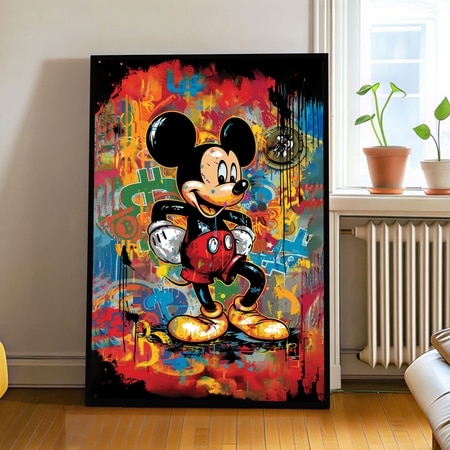 The Castle Decor Cartoon Mouse Pop Art Wall Art Framed Painting 20x30 Inch