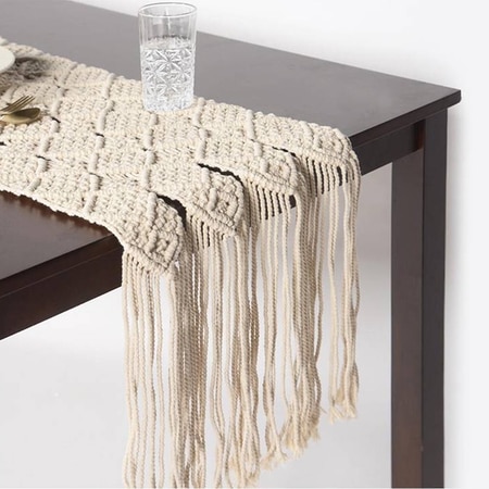 Macrame Panel Fringed Table runner