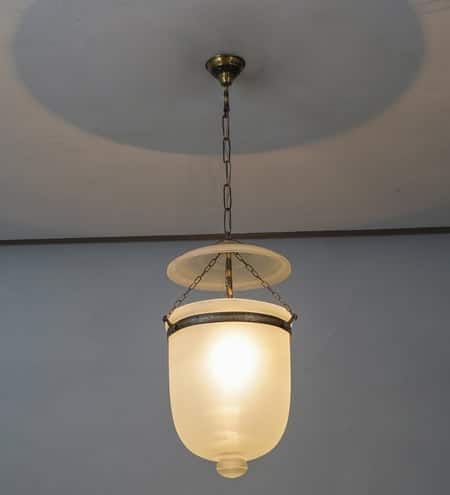 NOLAN Frosted White Glass and Brass Ceiling Pendant Light