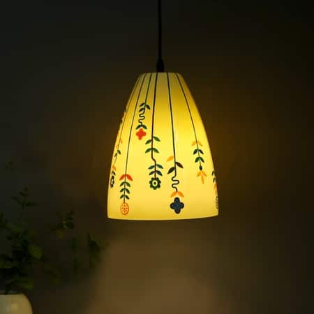 Decorative Glass Electric Hanging Light in White Colour
