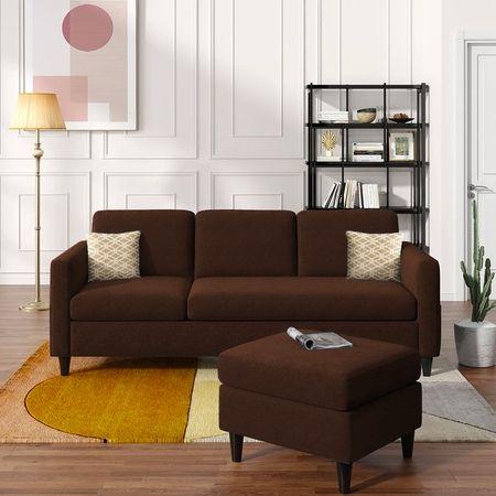 Monznij Sectional Fabric Sofa - Brown