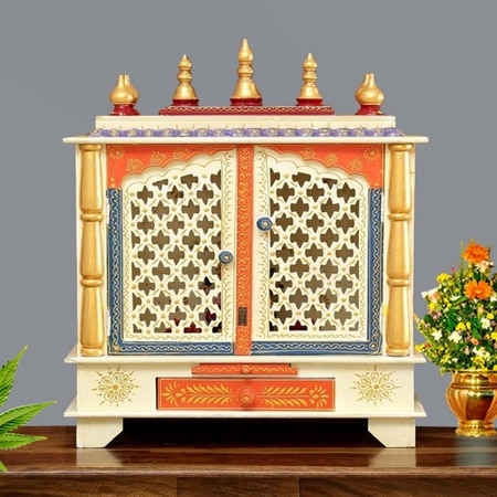D'Dass Sheesham and Mdf Wooden Home Temple For Pooja Mandir For Home