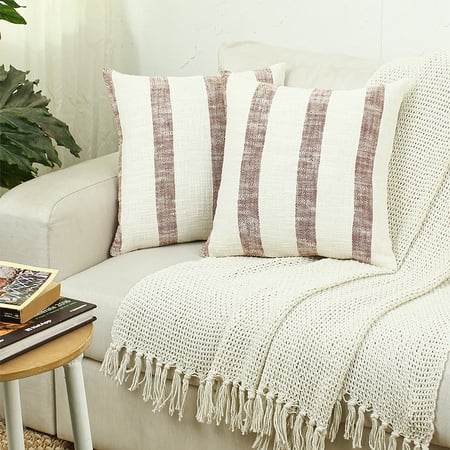 Block Set Of 2 Cushion Cover With Red Colour