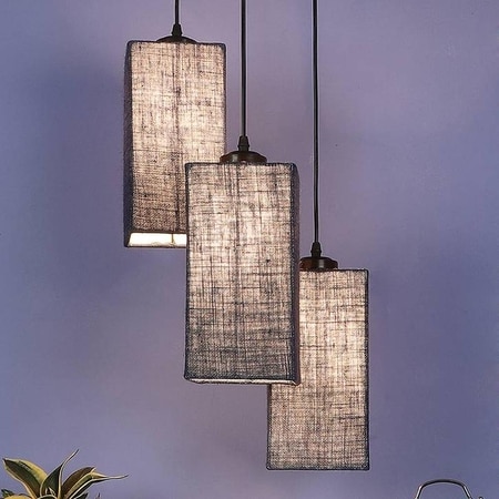 Kaison Blue Natural Fiber Cluster Hanging Light