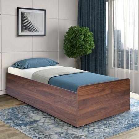 Maverick Engineered Wood Single Size Bed in Columbian Walnut