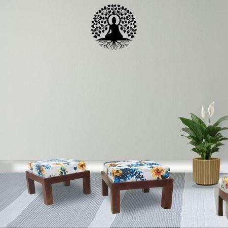 Heonar solid wood  ottoman in  provincial teak finish