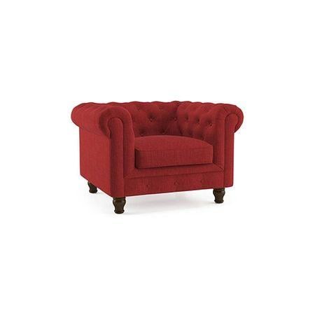 Winchester Premium 1 Seater Fabric Sofa in Salsa Red Colour