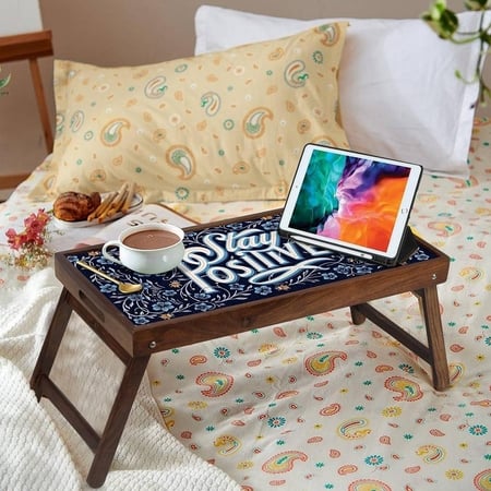 Brunch and Solid Wood Breakfast Table/Tray In Multicolour