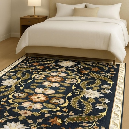 Luxe Home Polyester Twilight Floral Carpet – (5x7 Feet, Multicolor, TPR)